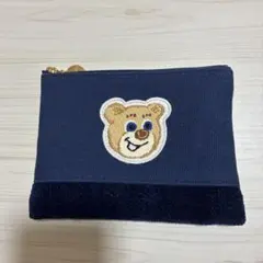 未使用タグ付 ラブラリー オールドテディ ワッペンポーチ ネイビー