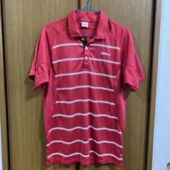 Wilson ストライプ ポロシャツ L 赤