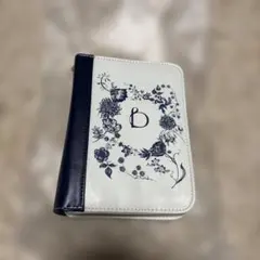 花柄化粧ポーチ ホワイト ネイビー