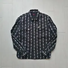 【RJB】フラットヘッド 総柄ウエスタンシャツ 厚手 日本製 アメカジ 黒