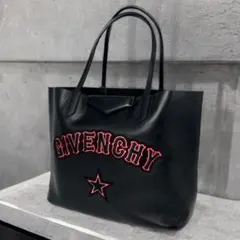 ✨極美品✨GIVENCHY ジバンシー　ブラックレザー　トートバッグ　刺繍のサムネイル