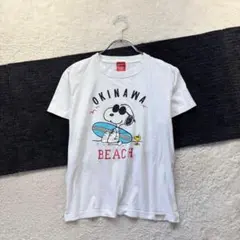 ハブボックス/S/白/スヌーピー/サーフプリント/半袖Tシャツ/夏/カジュアルのサムネイル