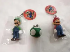 スーパーマリオ マスコットフィギュア ルイージ＆マリオ 1upキノコ