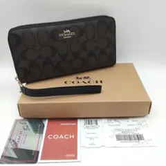 【新品未使用】COACH コーチ 長財布 シグネチャー ストラップ付 C4452