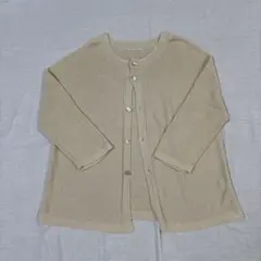 45R リネン天竺カットワークカーディガングレージュ - メルカリ