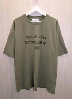 Acne Studios ロゴTシャツ ダメージ加工 オリーブ 1996