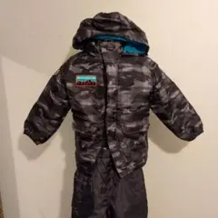 迷彩グレー スキーウェアセット　90サイズ