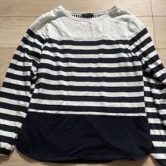 COMME CA ISM 長袖カットソー ボーダー切替 Mのサムネイル