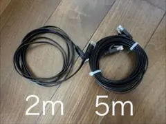 フラットLANケーブル　カテゴリー6a 5m + 2m 2本セット