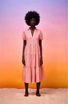 ZARA ⭐︎ザラ フリルが可愛いミディワンピース 新品未使用
