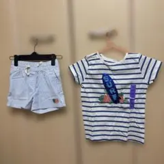 キッズ Tシャツ ショートパンツ 上下 ２点セット 115-129㎝ ブルー