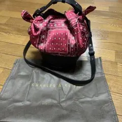 CHARLES & KEITHプリンテッドファブリック バケツバッグ2way新品のサムネイル