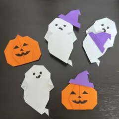 【ハンドメイド】ハロウィン　折り紙 壁面飾り