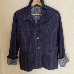 デニム風ジャケット デザインカラー レディース