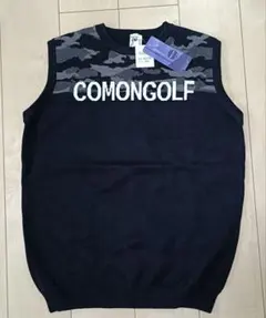 新品タグ付！コモンゴルフ　ニットベスト　Ｌサイズ　黒