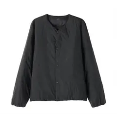 無印良品 軽量ダウンポケッタブルノーカラージャケット　黒