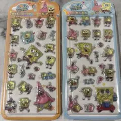 スポンジボブ ぷっくりシール 立体シール 3dシール 2枚セット
