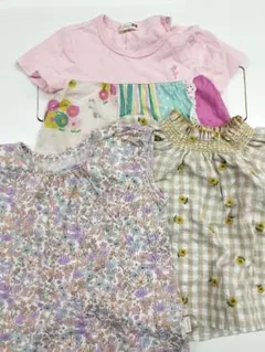 まとめ売り　女の子　90　Tシャツ　半袖　匿名配送　花柄　向日葵　KP　ユニクロ