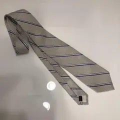 フェアファックス　ストライプネクタイ　ホワイト／ブルー