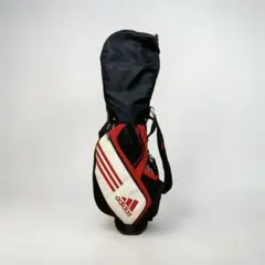 adidas アディダス キャディバッグ 白×赤×黒　フード付きのサムネイル
