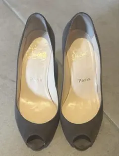 Christian Louboutin スエード　パンプス　変形ヒール　ブラウン