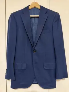 【カルロバルベラ社生地】トゥモローランド テーラードジャケット ネイビー 46 セール】 ウールリネン ダブルブレステッド4Bジャケット （テーラード