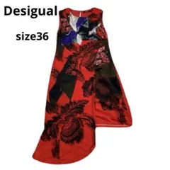 美品　Desigual ノースリーブ アシメン　トップス 36サイズ　春夏コーデのサムネイル