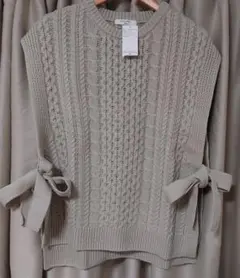 【未使用・タグ付き】サマンサモスモスSM2 ケーブルニットベスト