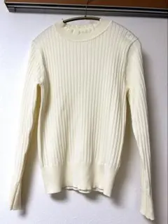 ロペピクニック　アイボリー リブ編みニット長袖