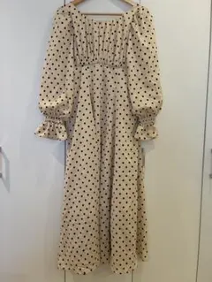 NICE CLAUP ドット柄ロングワンピース