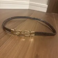 レディース　ベルト　ゴムベルト　ブラウン