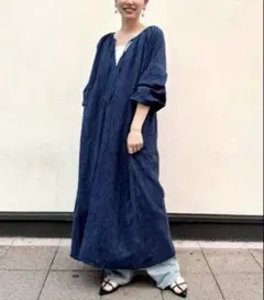 STUNNING LURE コットンジャガードワンピース ネイビー
