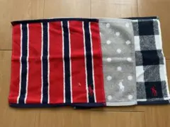 【未使用】ラルフローレン タオルハンカチ 3枚セット ストライプ チェック