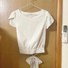 MISCH MASCH ミッシュマッシュ 半袖ブラウス ベージュ リボンのサムネイル