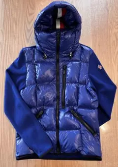 モンクレール　MONCLER グルノーブル青 フード付きダウンジャケット ニット