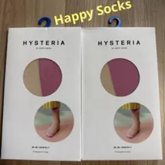 【新品 未開封】ハッピーソックス HYSTERIA 靴下 ピンク 2足セット