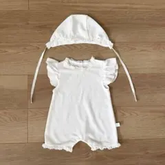 ベビー 退院着 セレモニードレス ロンパース 帽子　新生児 50〜60 女の子