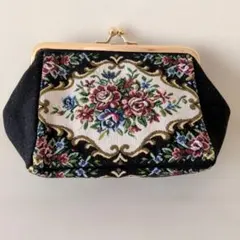 ゴブラン織　がま口ポーチ