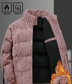 オーバーサイズ メンズ ジップアップ コーデュロイ パデッド コート