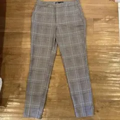 ZARA レディース チェック柄 パンツ グレー EUR34 M