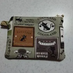 黒猫柄ポーチ ハンドメイド