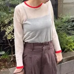 長袖シアーニットトップス Audrey and John Wadのサムネイル