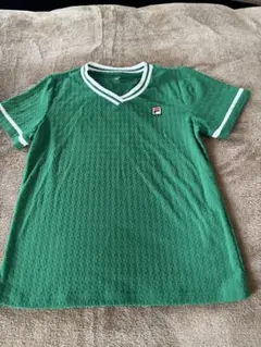 FILA グリーン Vネック テニスウェア L