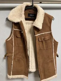【コムサイズム】ムートン ジャケット ベスト　ファー ボア