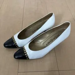 イヴ・サンローラン ヴィンテージ パンプス バイカラー 36