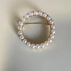 【新品未使用】パールブローチ サークル 卒業式 入学式 アクセサリー 結婚式
