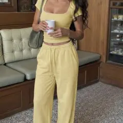 SHEIN レディース セットアップ イエロー
