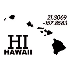 ①⓪ 送料無料‼︎ Hawaii 白 カッティングシール ハワイ USDM