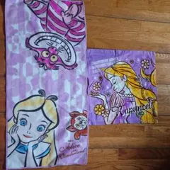 不思議の国のアリスとラプンツェルのハンドタオル