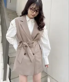 【美品】nice claup ジレショートパンツセットアップ